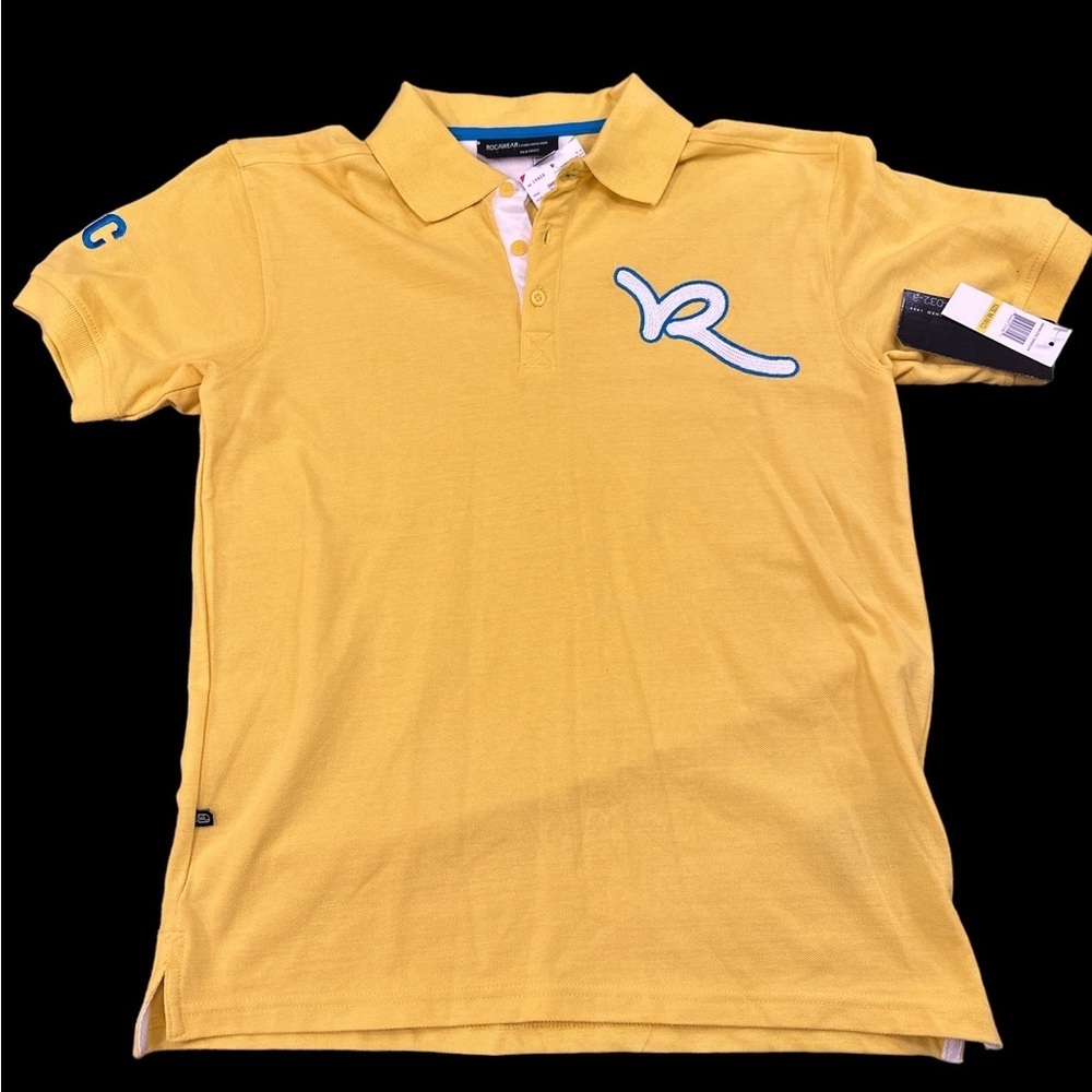Rocawear‎ Youth Polo Yellow Medium NWT’s  Embroidered lettering